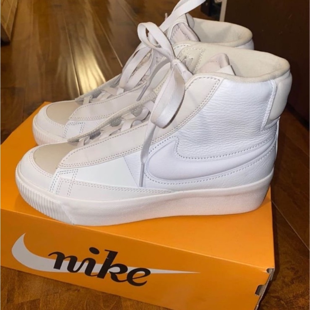 Nike High-Top Sneakers - White and Beige
